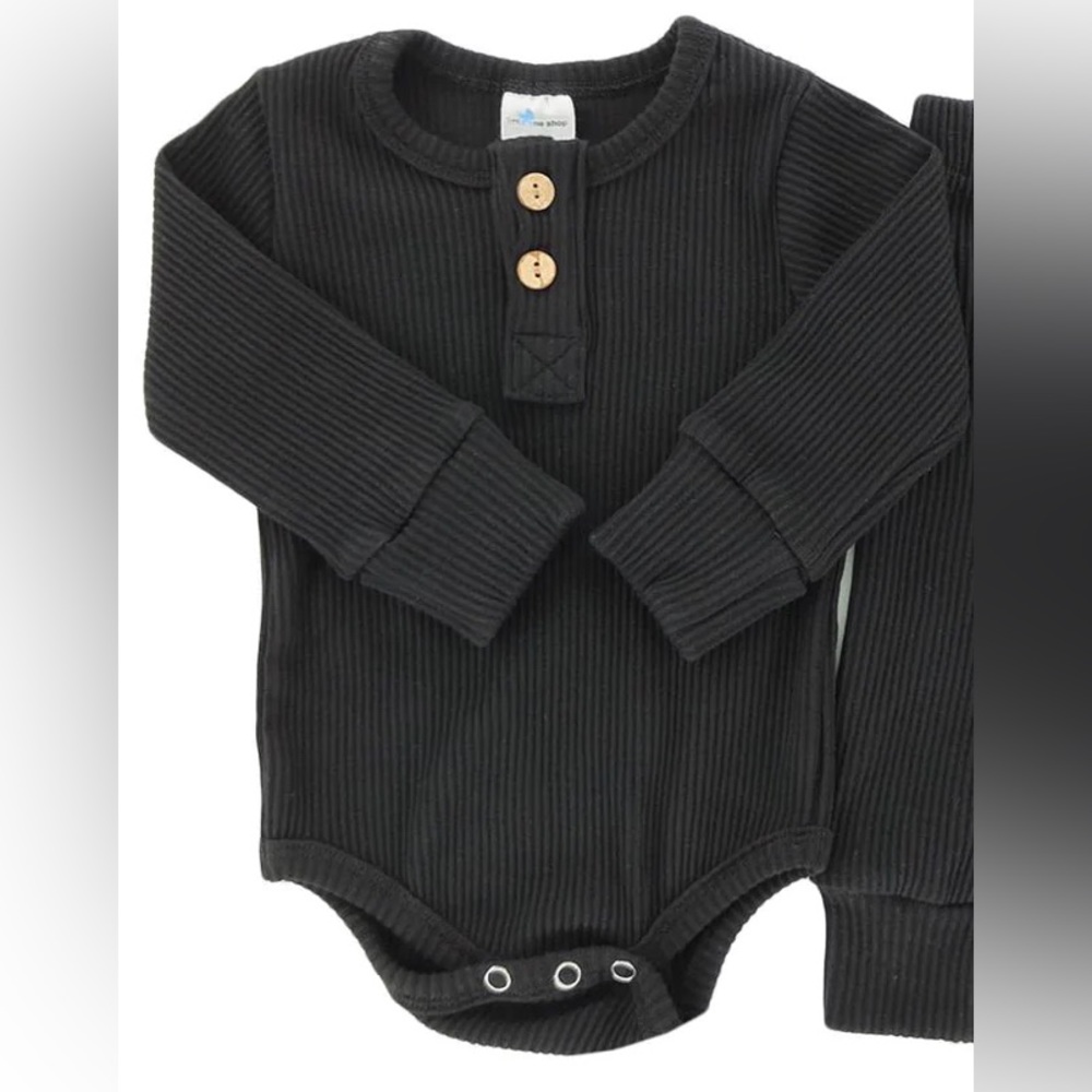 Black ribbed onesie